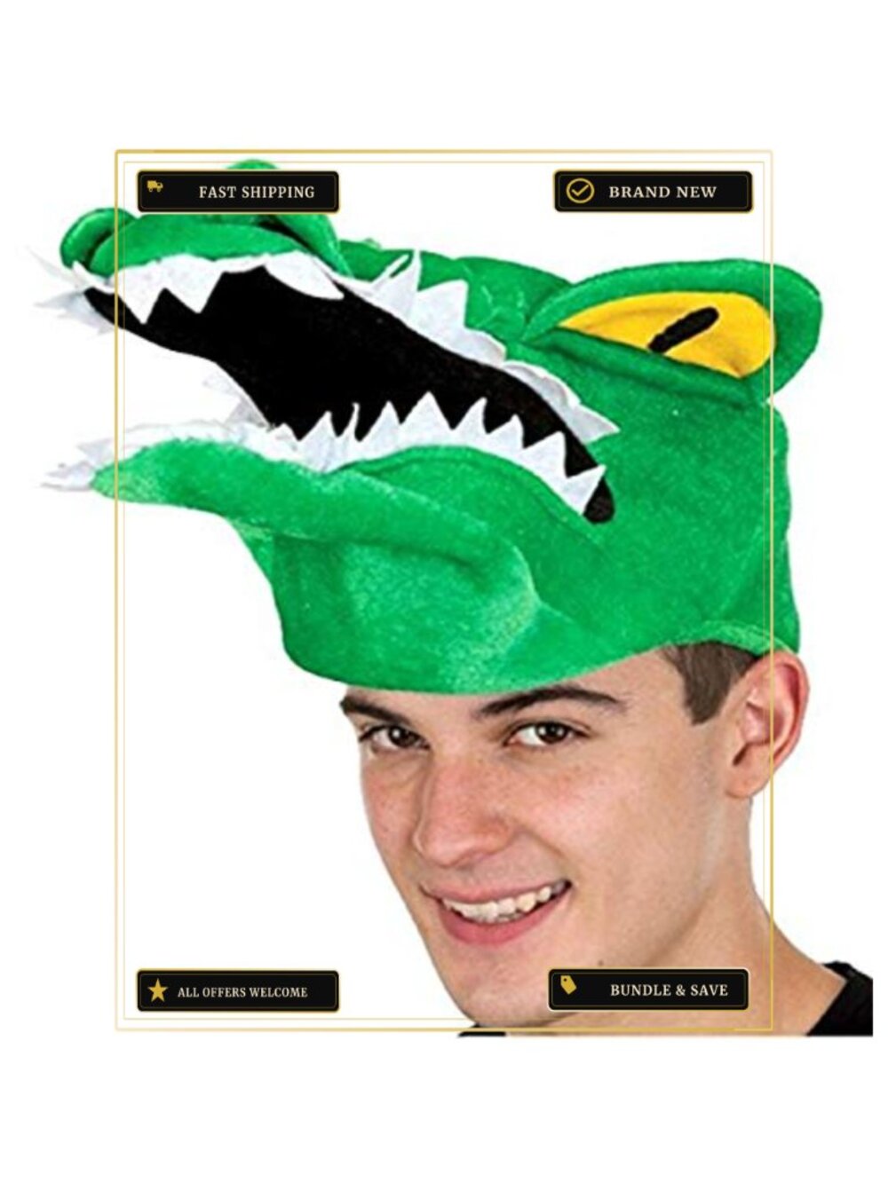Jacobson Velvet Alligator Costume Hat Men's Headwear